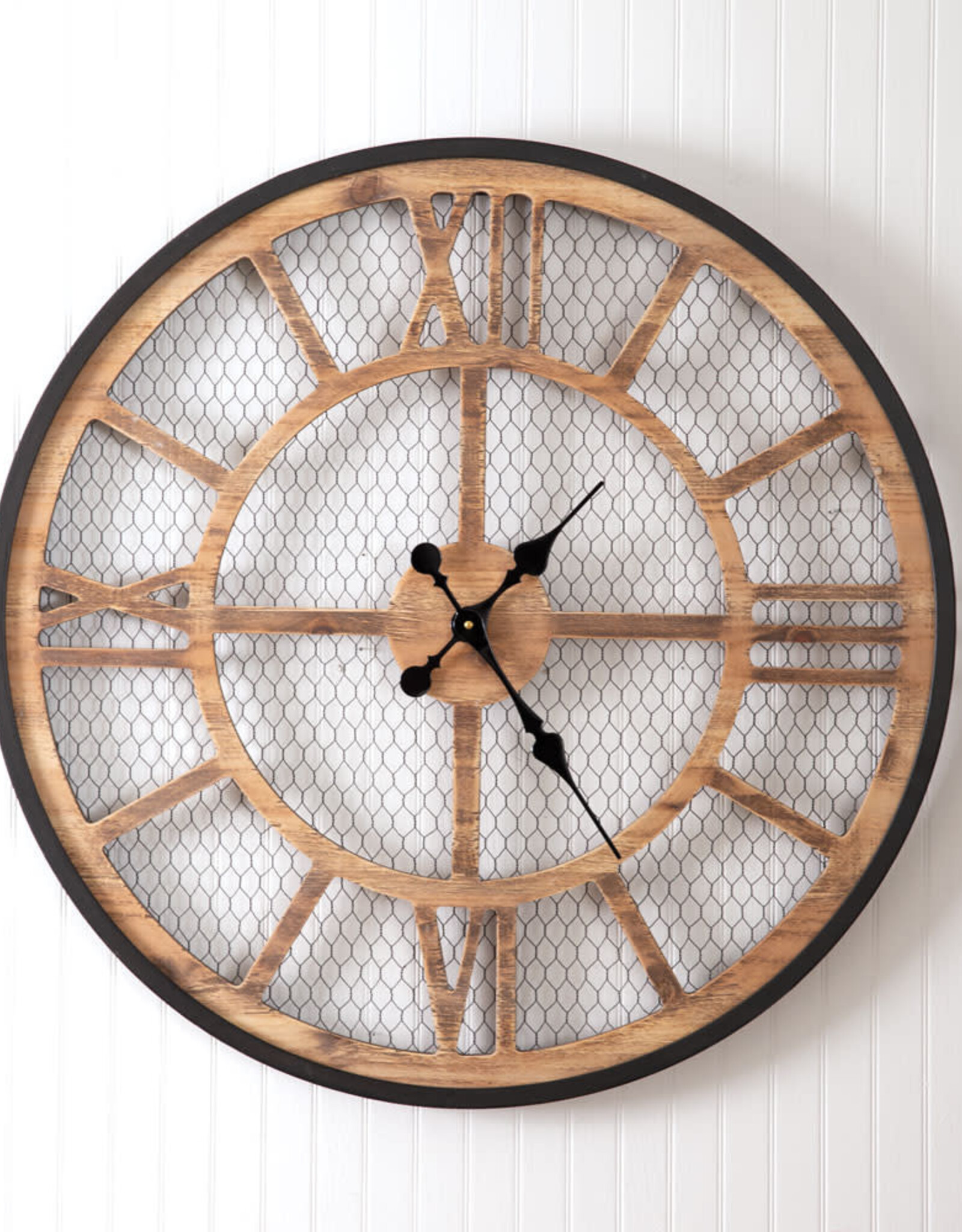 Farmhouse Chicken Wire Wall Clock