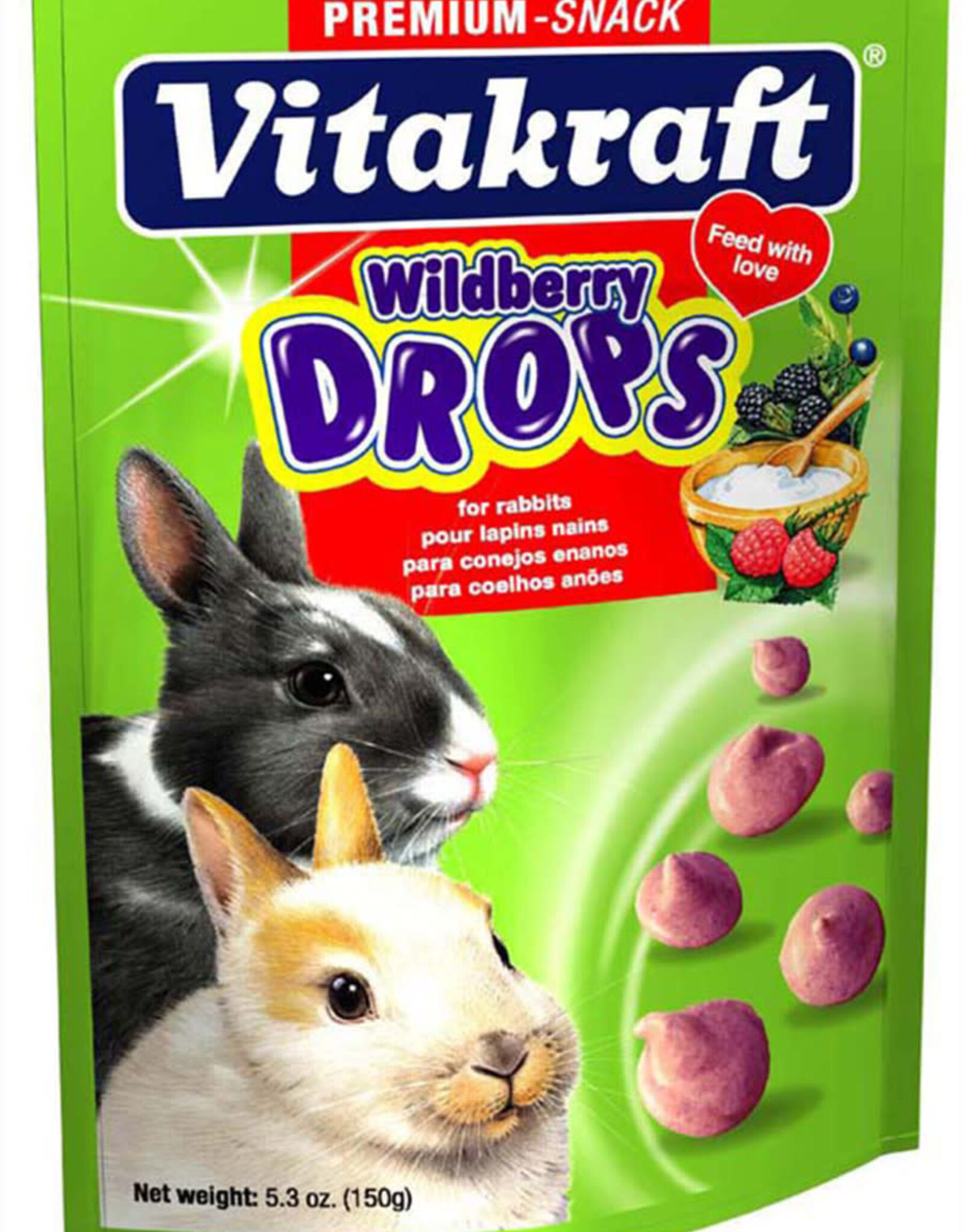 Vitakraft Vitakraft Drops w/Wild Berry Treat for Rabbits 5.3 oz