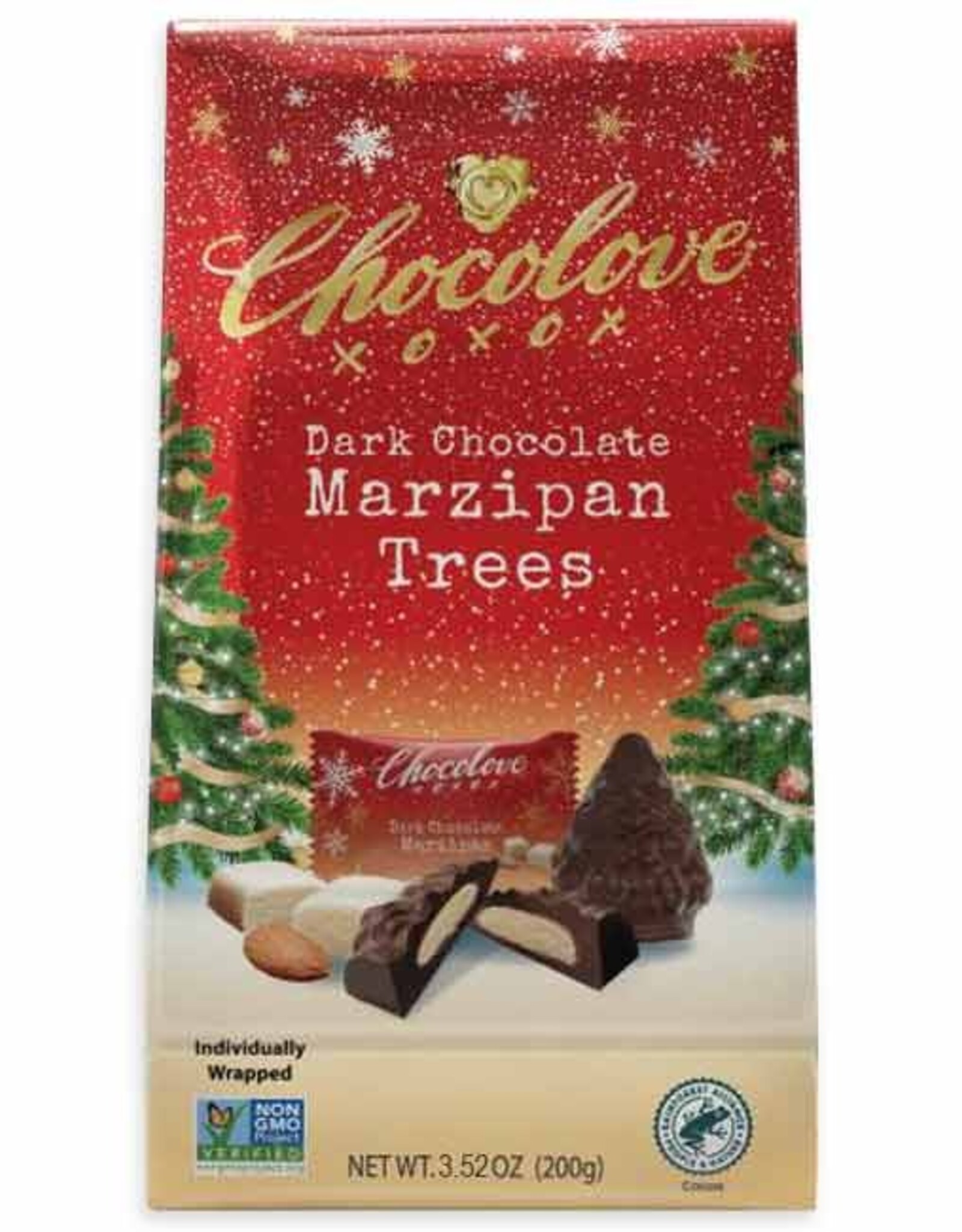 Chocolove Dark Chocolate Marzipan Trees bag 7.05oz