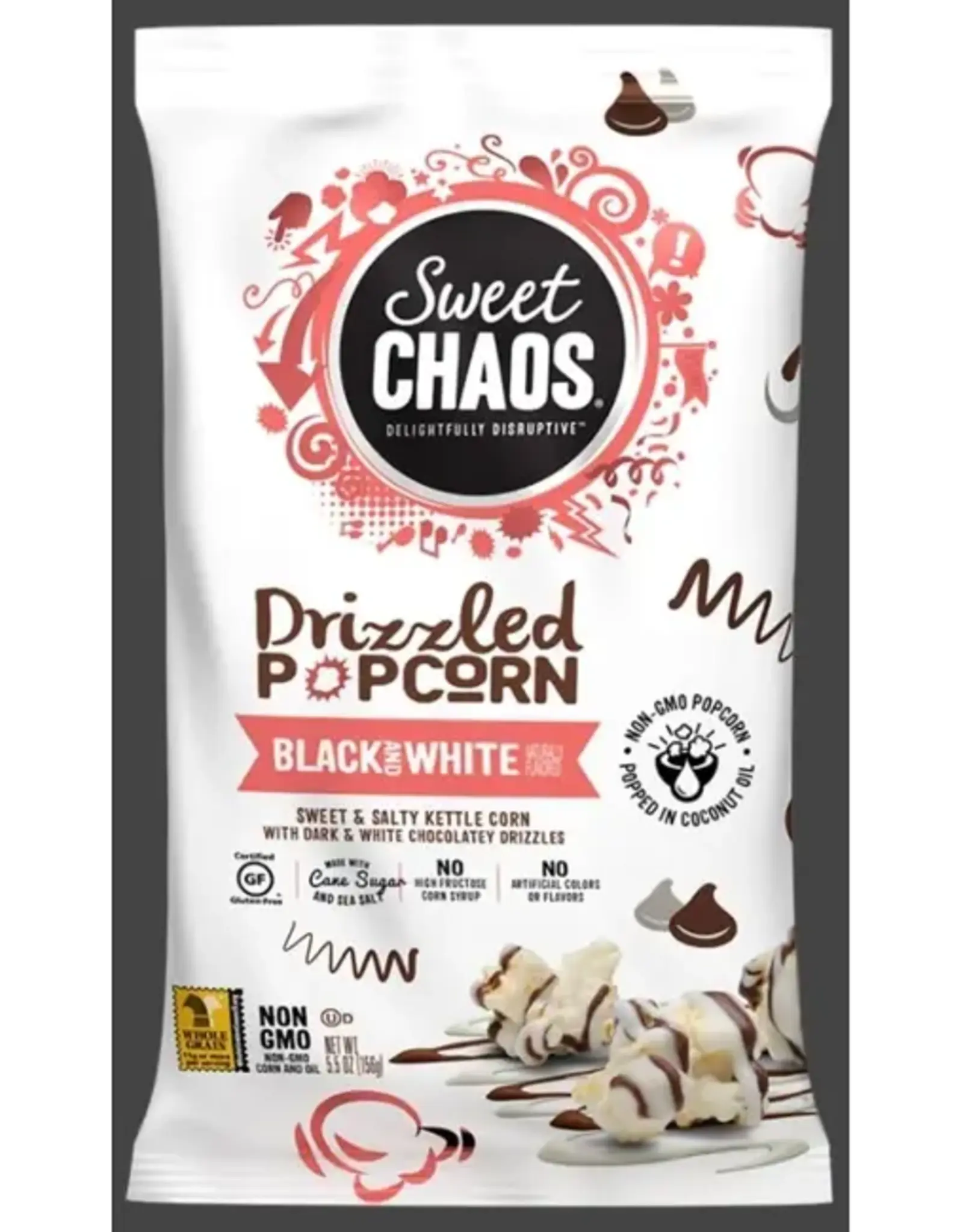 Sweet Chaos Popcorn Black & White Drizzle 5.5oz