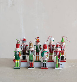 Pine Wood Nutcracker, Multi Color, 8 Styles © 6"H