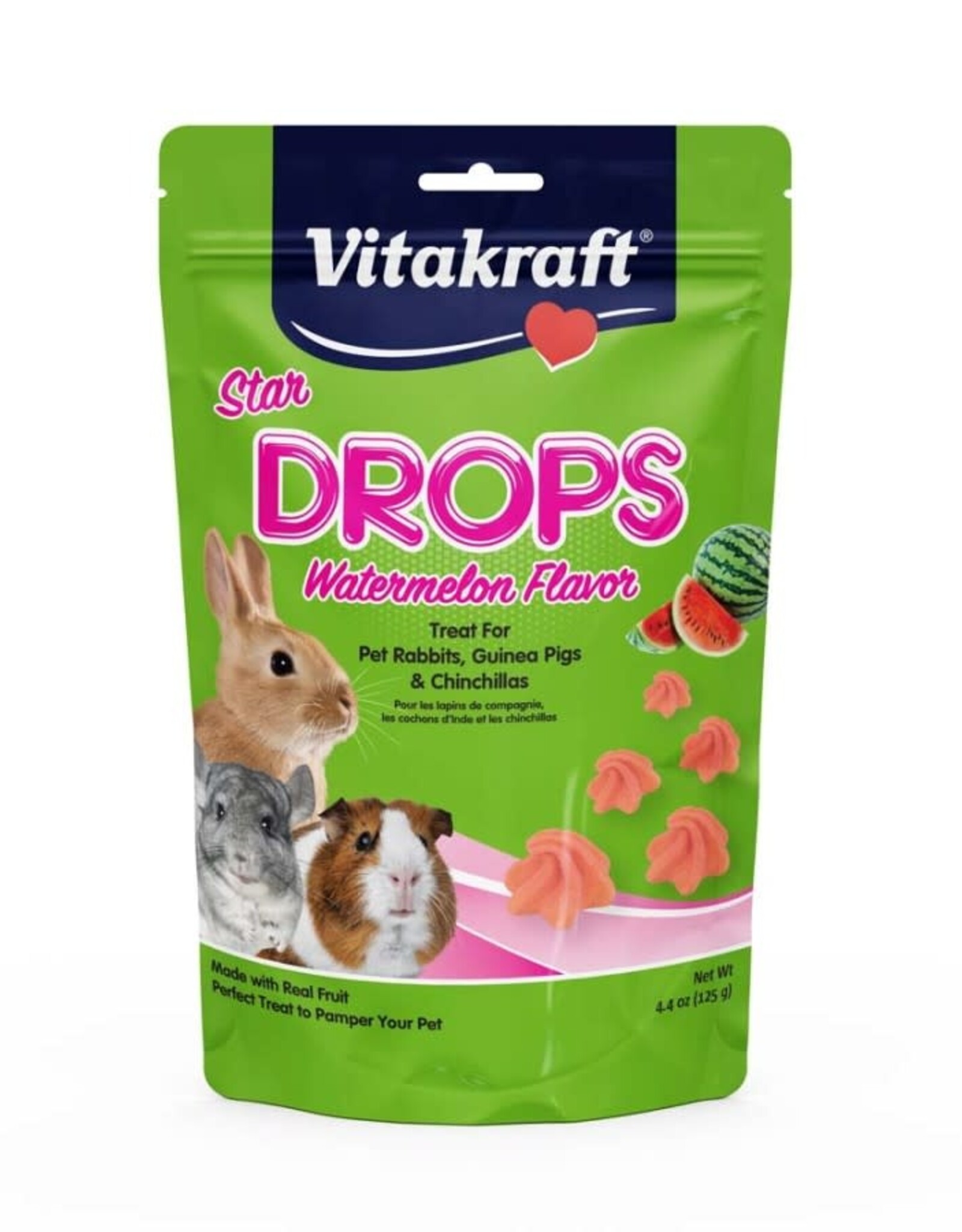 KAYTEE PRODUCTS Vitakraft Star Drops w/Watermelon Flavor 4.4oz
