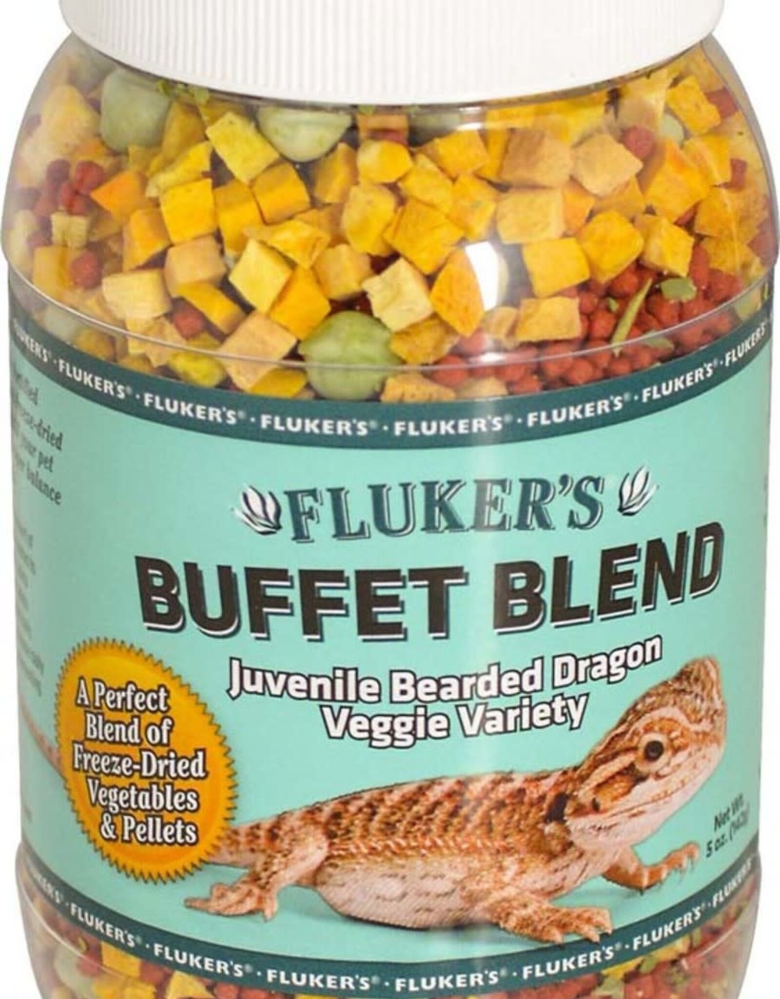 FLUKER LABS FLU Buffet Blend Juvenile Bearded Dragon Veggie Variety Freeze Dried Food 5OZ