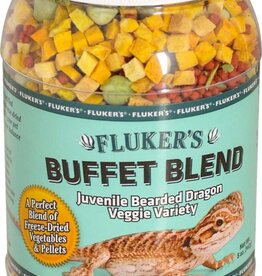 FLUKER LABS FLU Buffet Blend Juvenile Bearded Dragon Veggie Variety Freeze Dried Food 5OZ