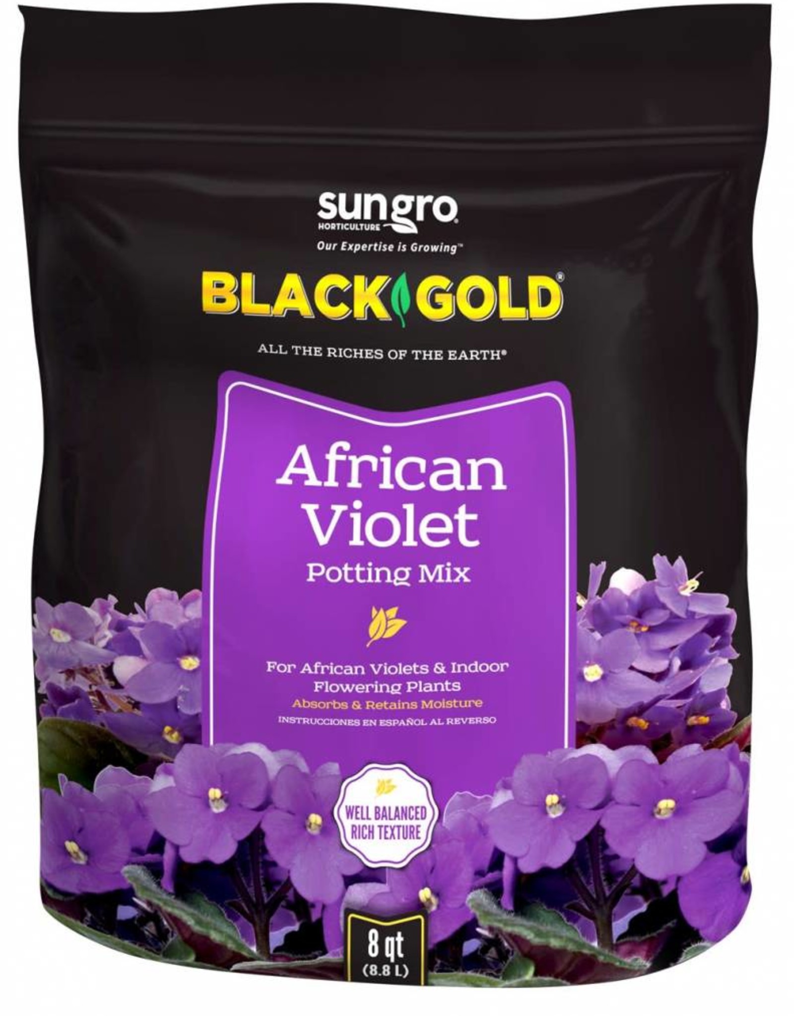 Black Gold Black Gold African Violet Mix 8 qt 8/cs