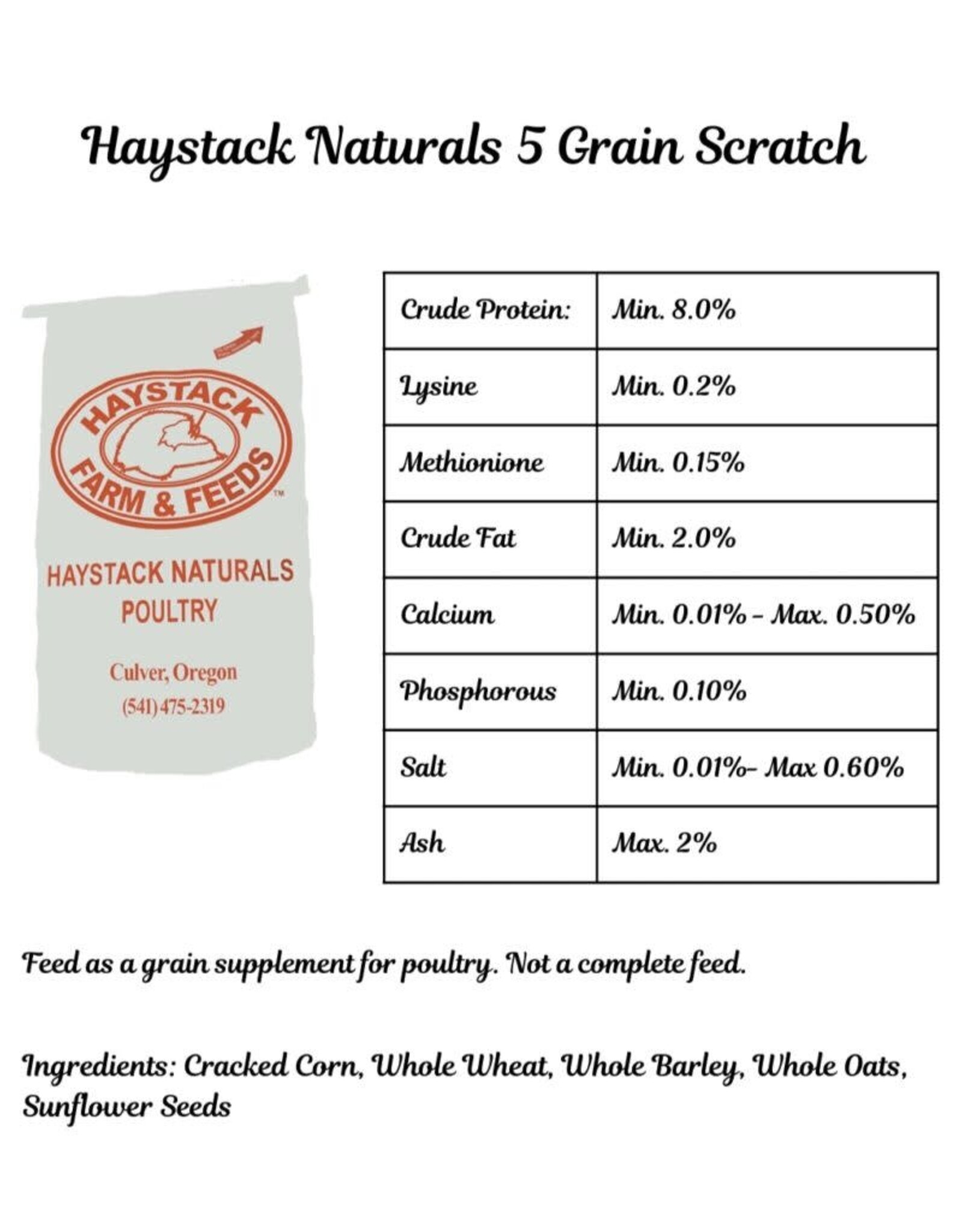 Alaska Farm Supply AFS Haystack Naturals 5 Grain Scratch 40lb