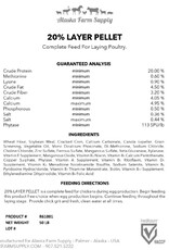 Alaska Farm Supply AFS Layer Pellets 20%  50lbs