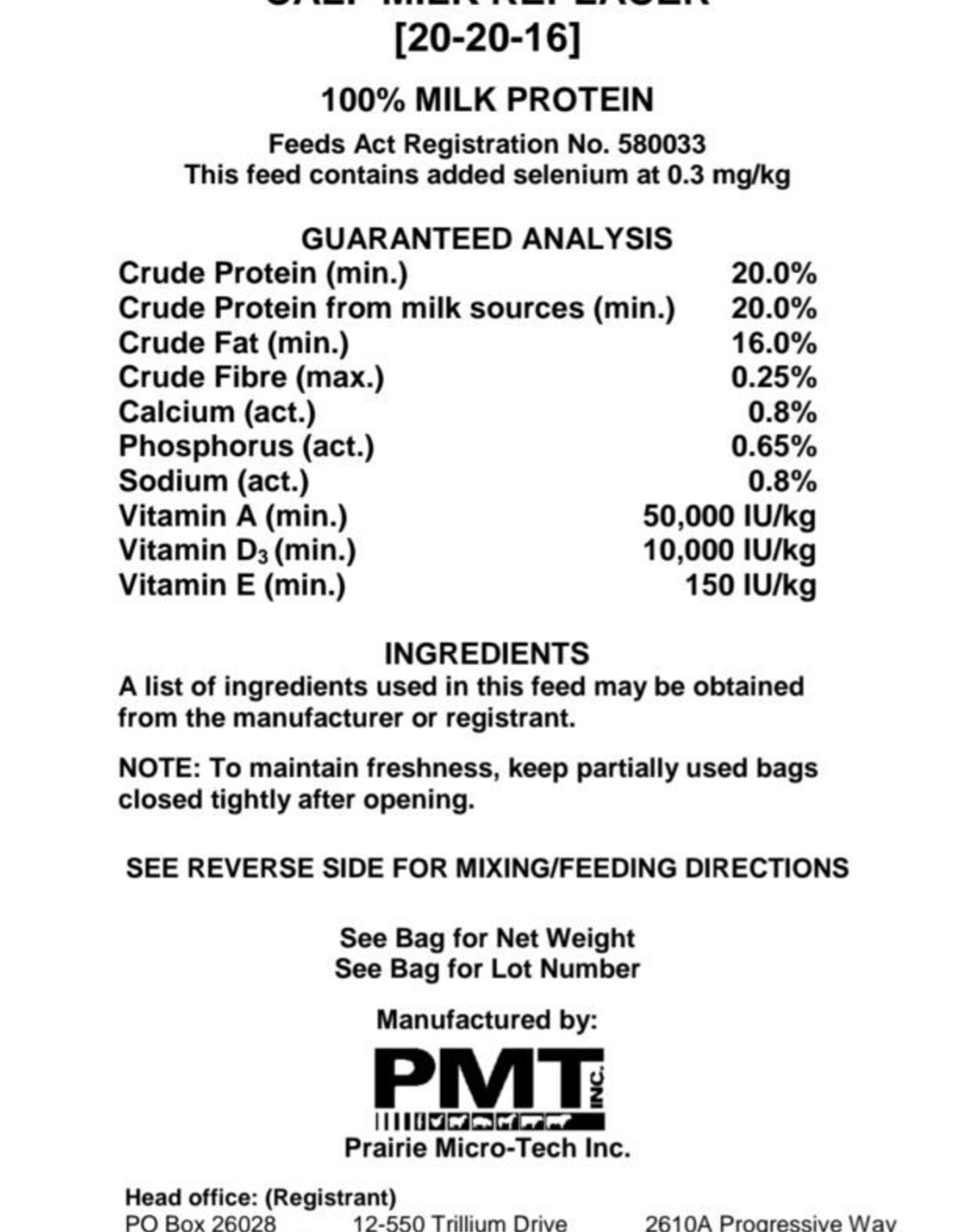 Prairie Micro Tech Inc. AFS Wet Nurse Milk Replacer 44lb