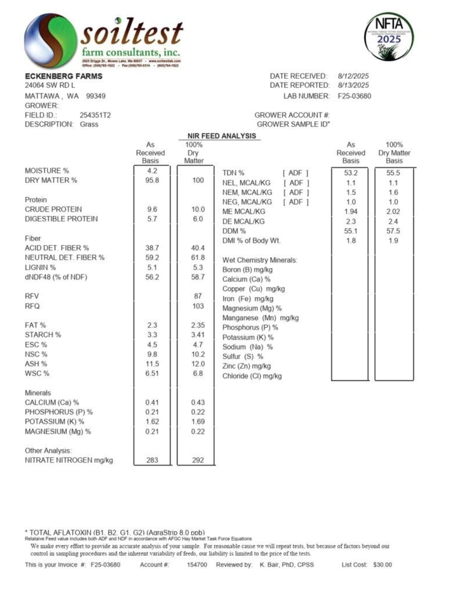Eckenberg Farms AFS Compressed Timothy Hay by Eckenberg Farms