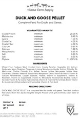 Alaska Farm Supply AFS Duck and Goose Pellets 20%  50lbs