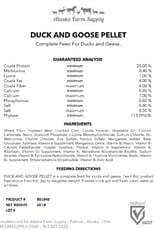 Alaska Farm Supply AFS Duck & Goose Pellets 20%  50lbs