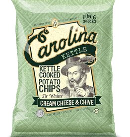 1in6 Snacks Carolina Kettle Kettle Cooked Potato Chips, Sir Walter Cream Cheese & Chive 5 oz