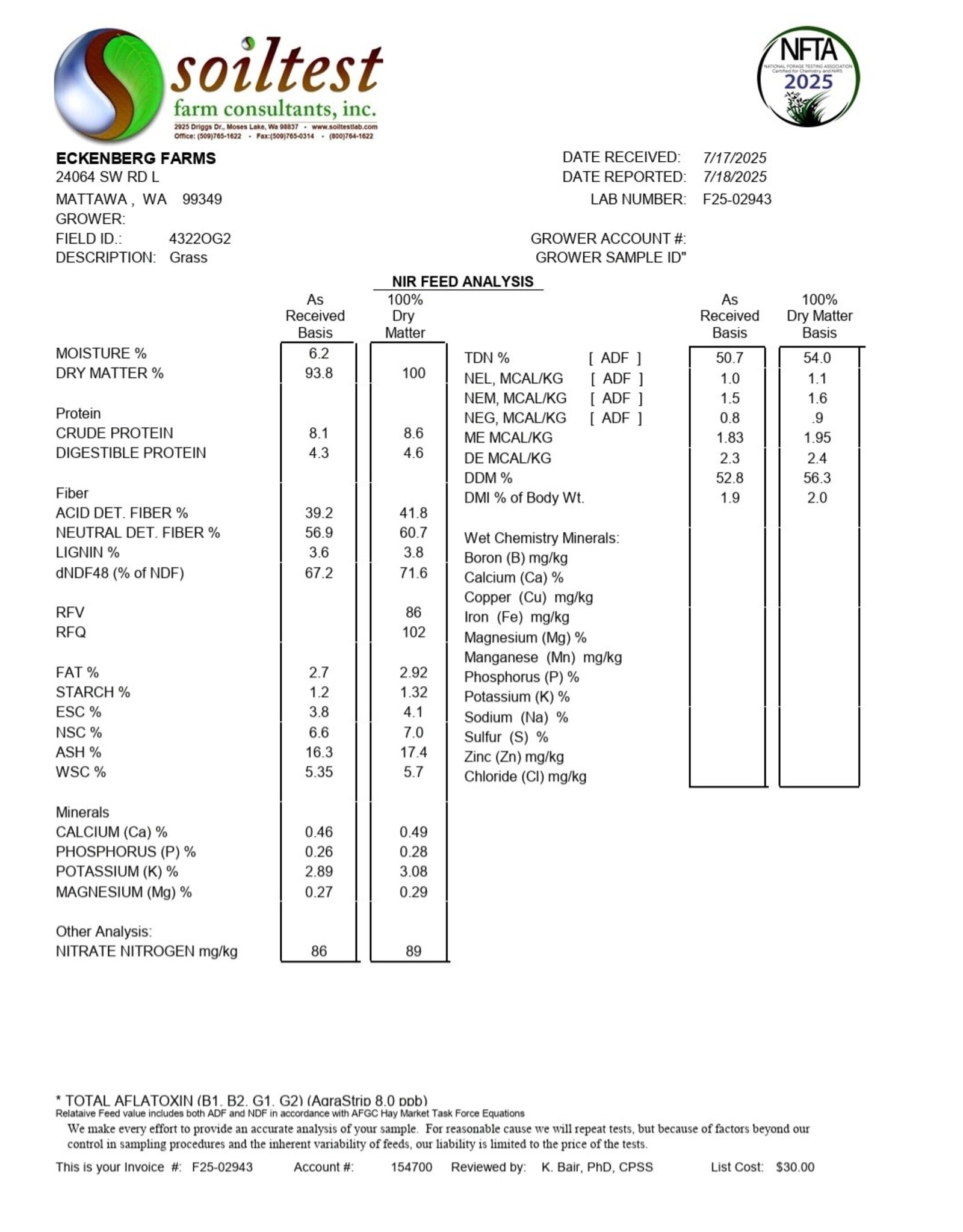 Eckenberg Farms AFS Compressed  Orchard Hay by Eckenberg Farms