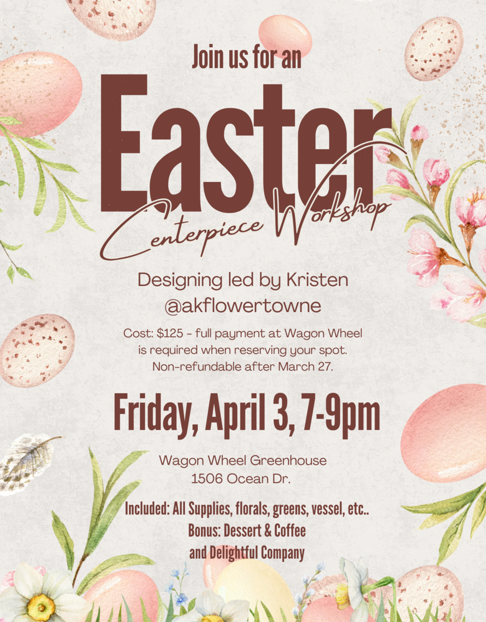 Easter Floral Arrangement Workshop 04/03/2026