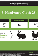 Alaska Farm Supply AFS Hardware Cloth HD Fence 1/2"x1/2", 16 Gauge, 3ft x25ft