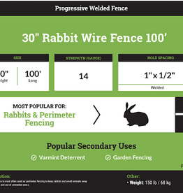 Alaska Farm Supply AFS Hardware Cloth HD Rabbit Fence 1/2"x1", 14 Gauge, 30 in x 100ft