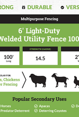 Alaska Farm Supply AFS Galvanized Welded Utility Fence 4" x 2"  LD 14.5 Gauge, 6ft x 100ft