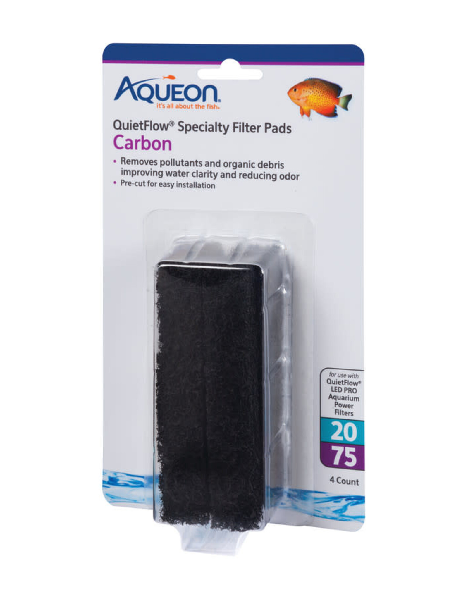 AQUEON Aqueon Replacement Specialty Filter Pads Carbon, Quiet Flow 20/75