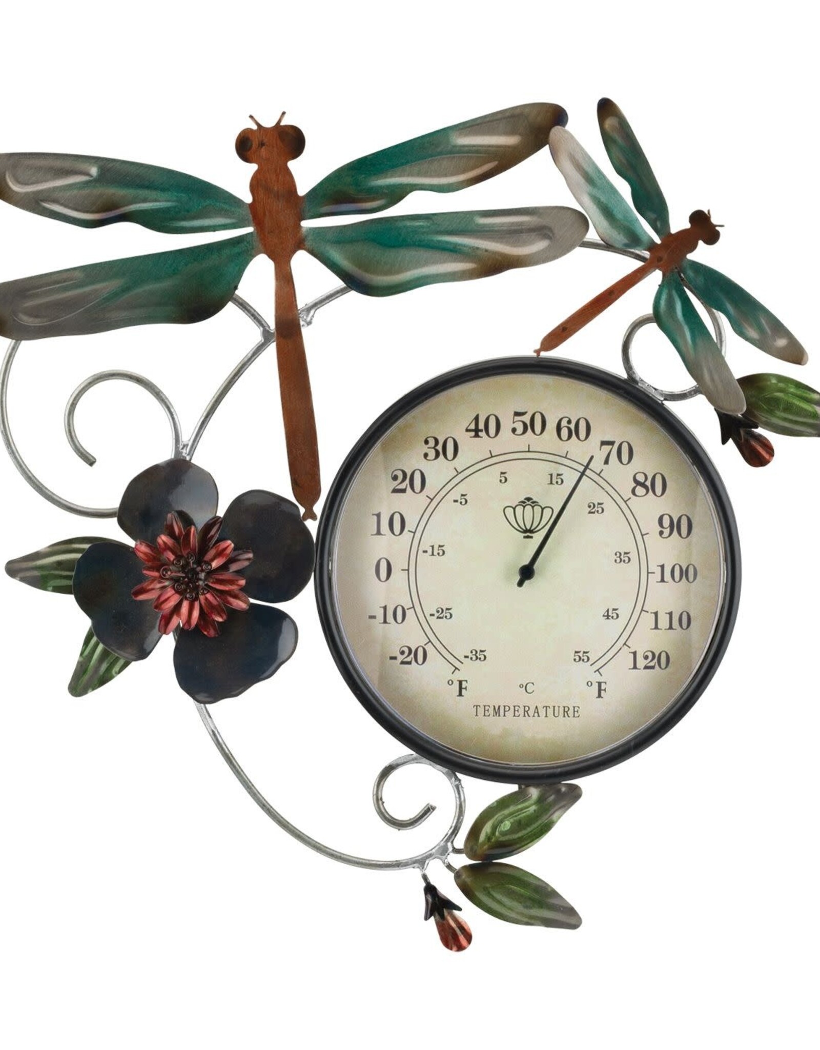 Thermometer Metallic Wall Decor - Dragonfly