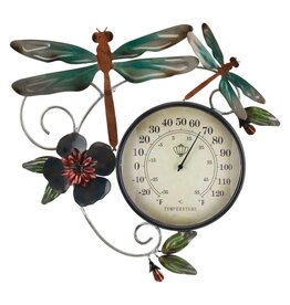 Thermometer Metallic Wall Decor - Dragonfly
