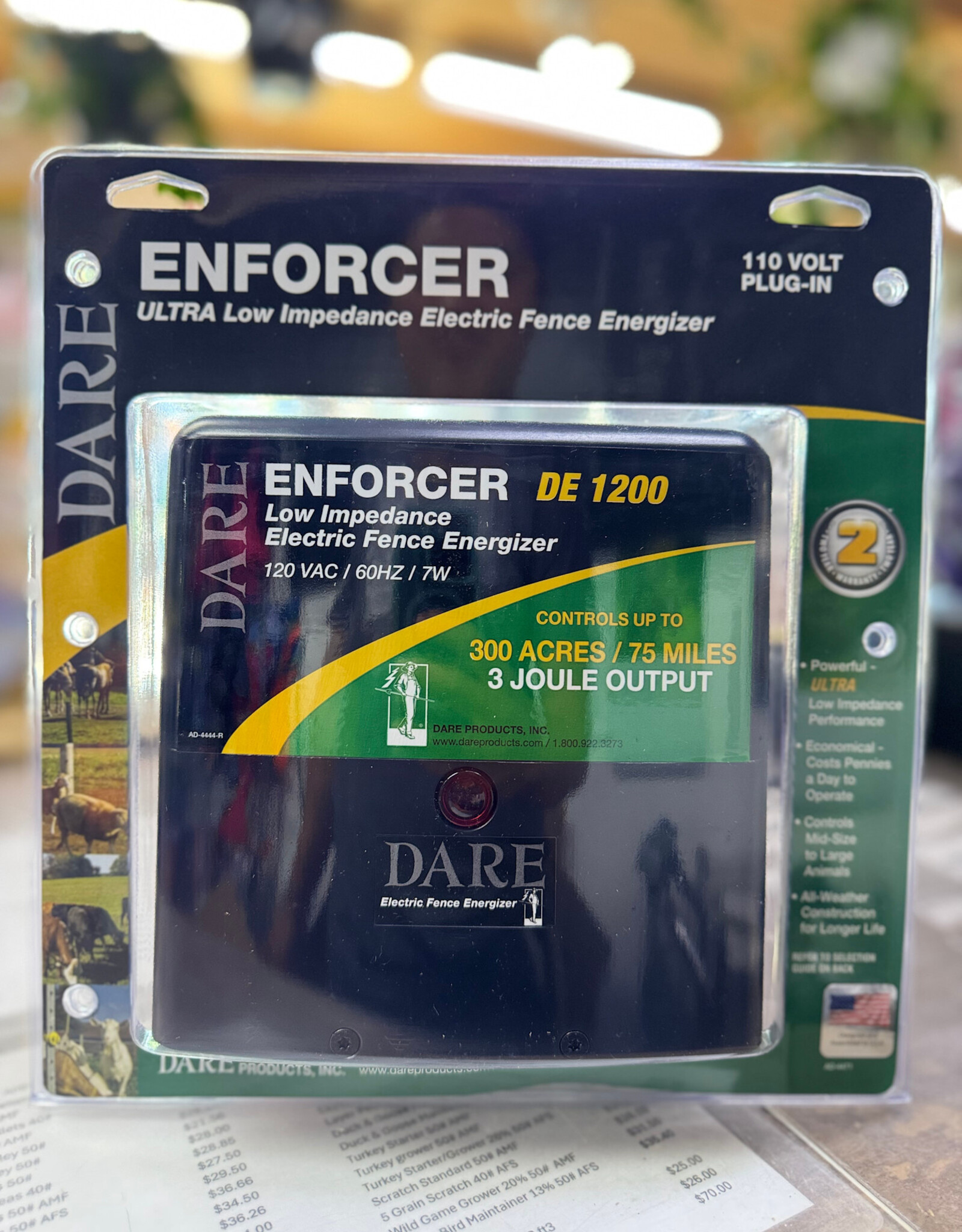 DARE Dare Electric Fence Energizer Plug-In ENFORCER DE 1200 3 Joule