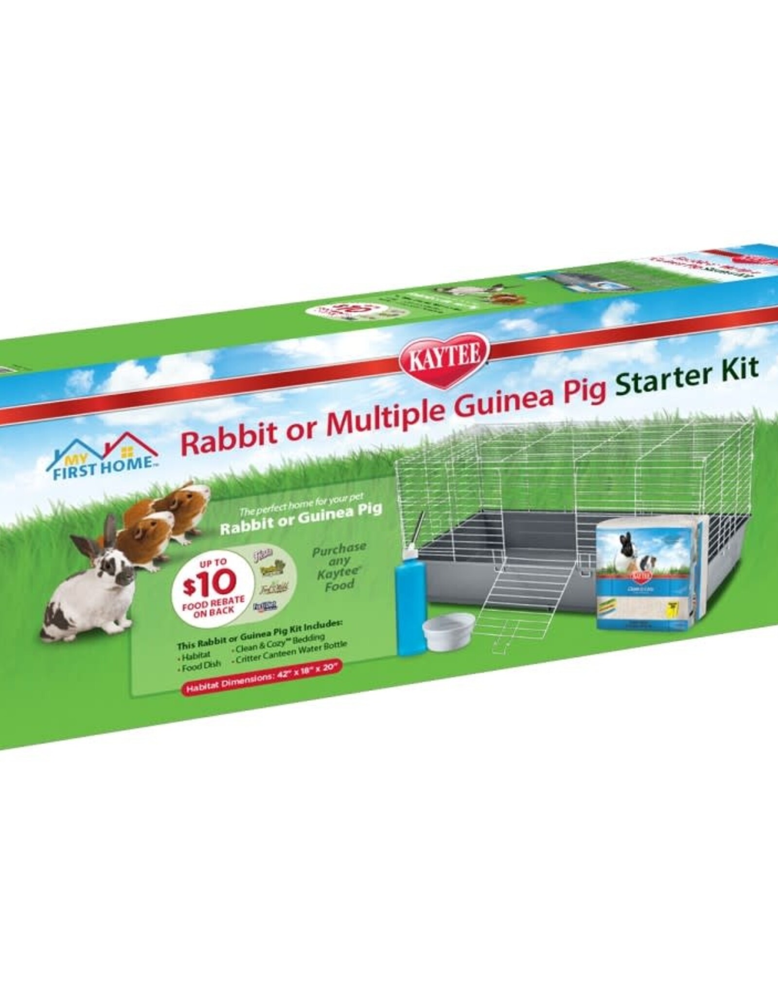 KAYTEE PRODUCTS Kaytee My First Home Rabbit or Multiple Guinea Pig Starter Kit 42 X 18 X 20