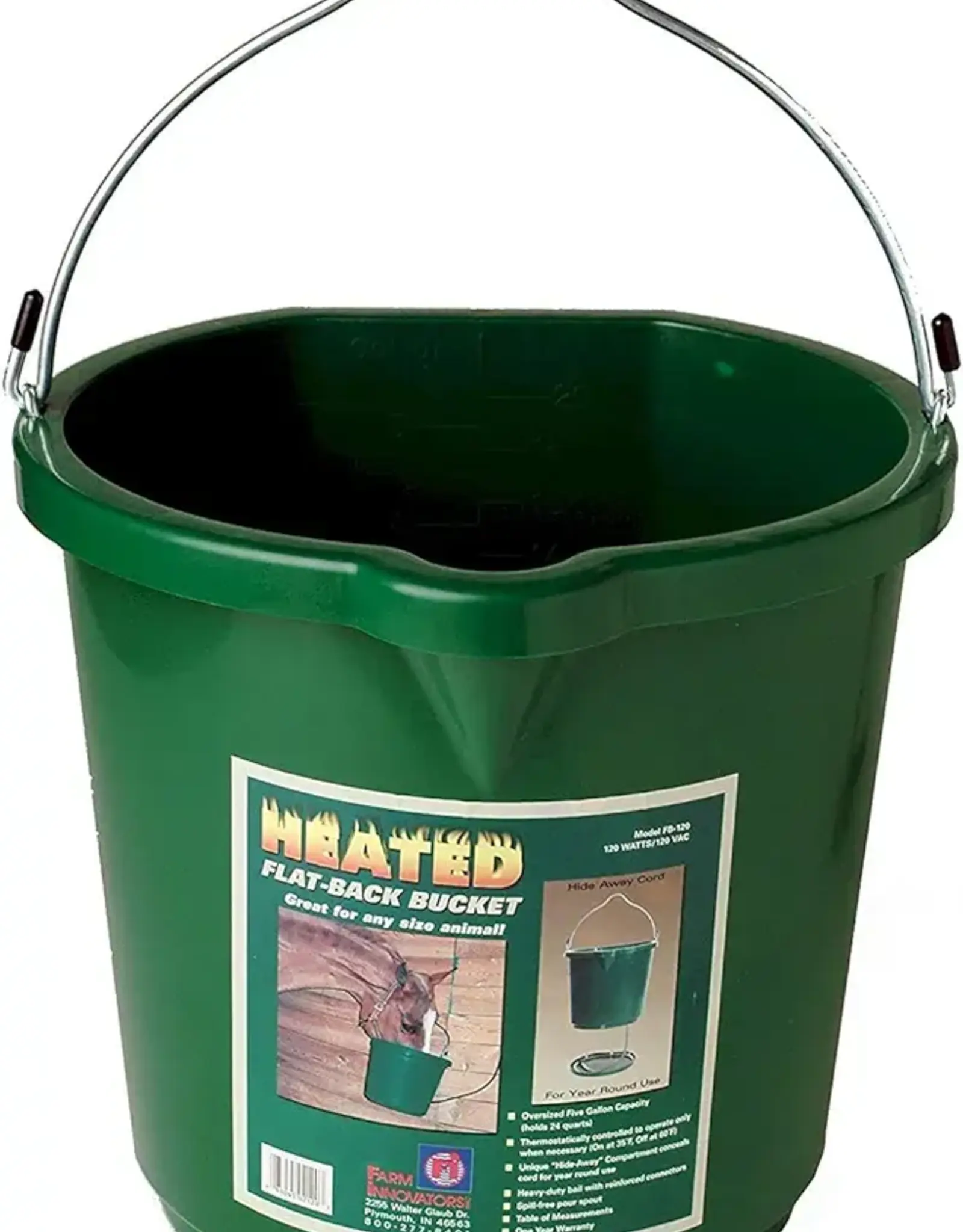 Farm Innovators 5 GAL HEATED FLAT BACK BUCKET UL 120 w