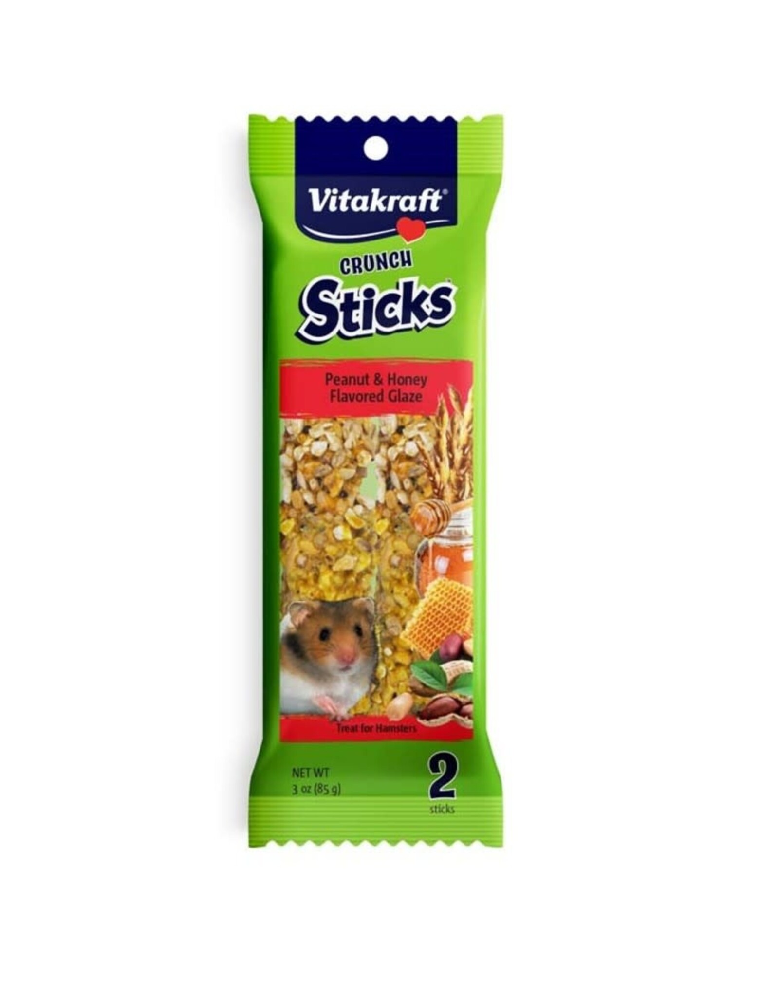 KAYTEE PRODUCTS Vitakraft Crunch Sticks Hamster Treats Peanut & Honey, 3 oz, 2 ct