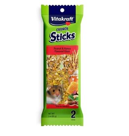 KAYTEE PRODUCTS Vitakraft Crunch Sticks Hamster Treats Peanut & Honey, 3 oz, 2 ct