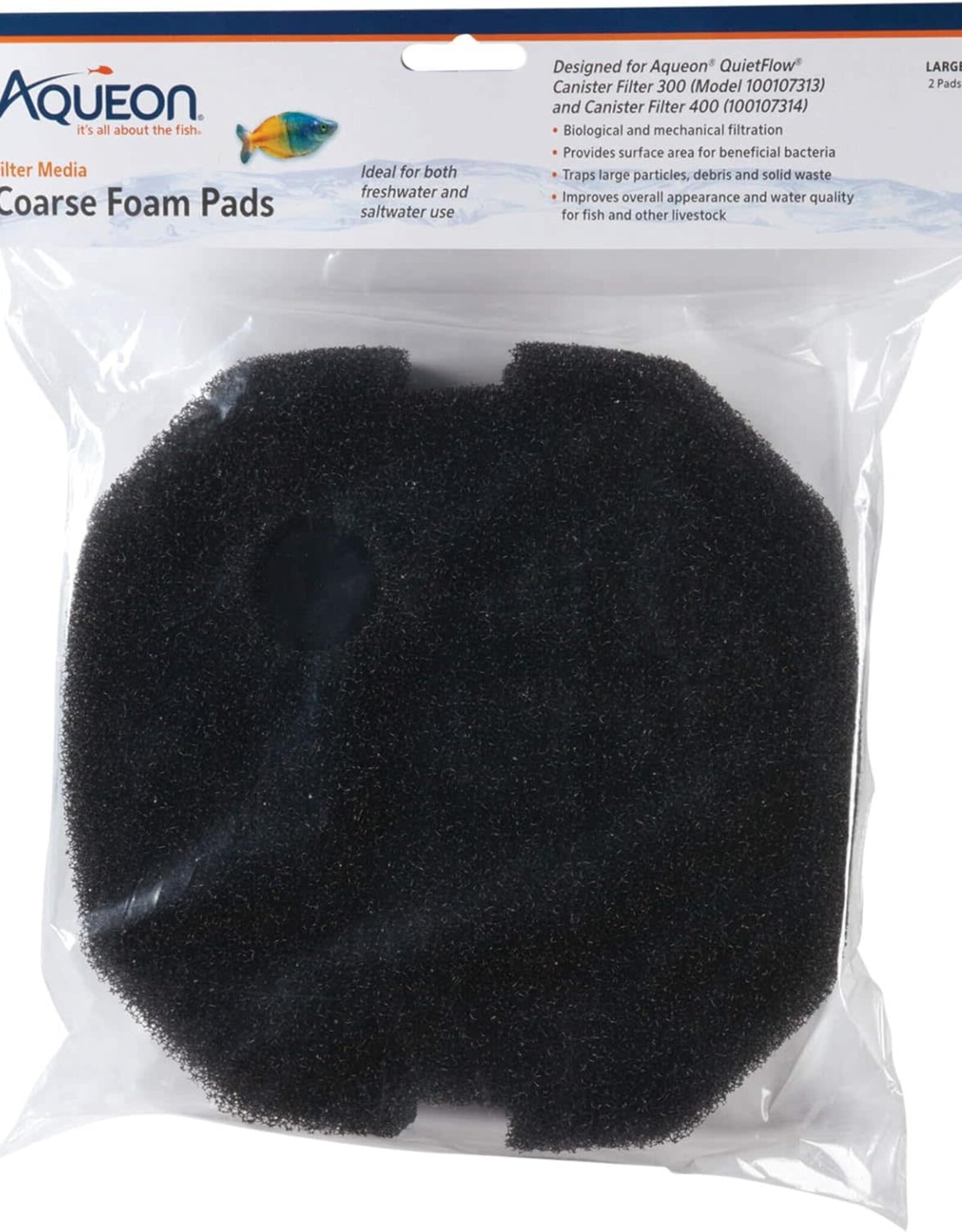 AQUEON Aqueon Canister Filter Media Foam Pad Meium / Large  2pack