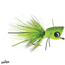 Bass Popper w/ Legs Chartreuse Splatter 6