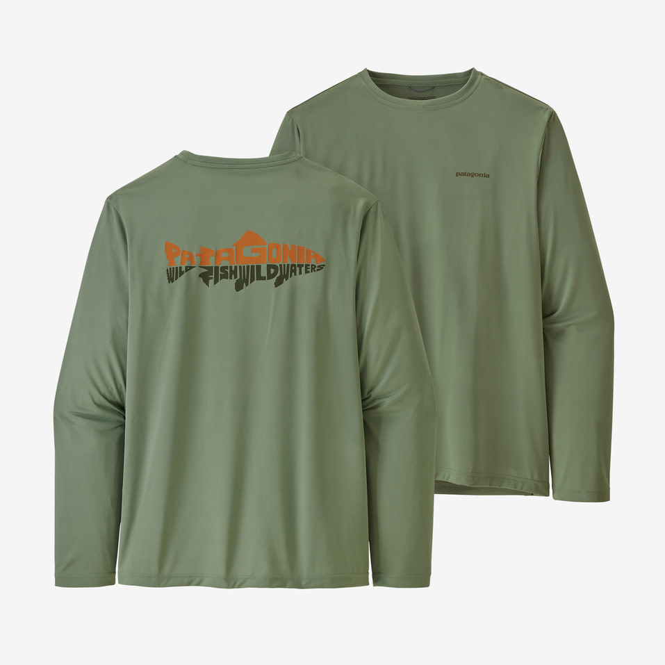Patagonia Wild Fish Wild Water L/S Cool Cap Green - Tight Lines