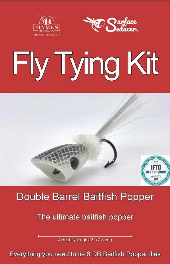 Flymen Fly Tying Kit Double Barrel Baitfish Popper - Tight Lines Fly Fishing  Co.