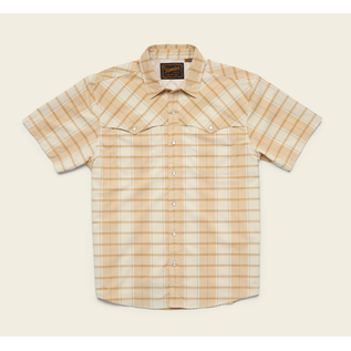 Howler Brothers Open Country Tech Shirt- Braden Plaid Brown Rice