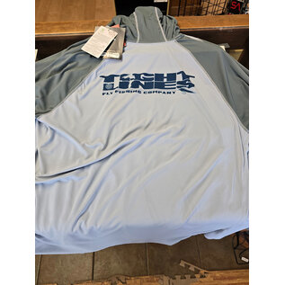 Simms Bugstopper SolarFlex Hoody Tight Lines Logo Steel Blue XL