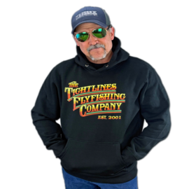 The Tight Lines Fly Fishing Co. Hooded Sweatshirt- Black