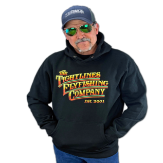 The Tight Lines Fly Fishing Co. Hooded Sweatshirt- Black