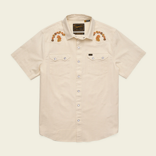 Howler Bros Crosscut Deluxe Snapshirt Fowl Play Off White Dobby