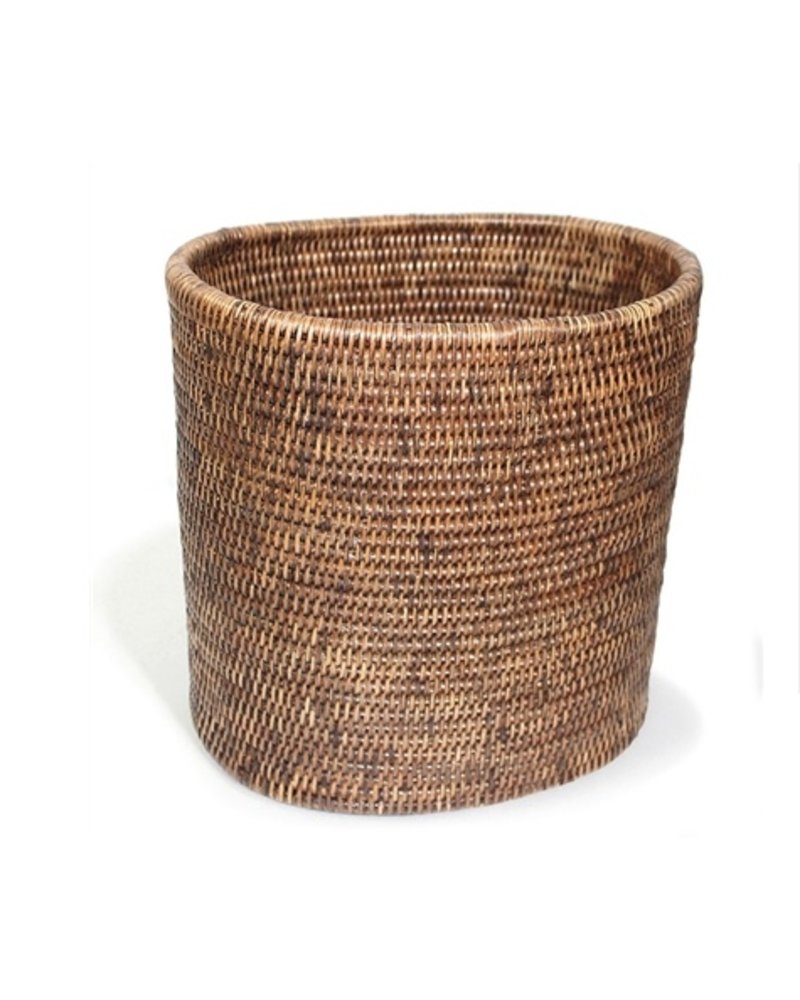 Oval Waste Basket Antique Brown