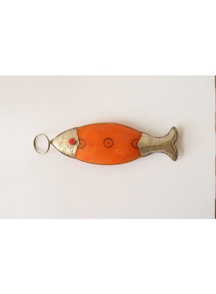 Amber Swimming Fish Key Chain