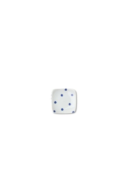 Plate Blue & White Dots 3.5"