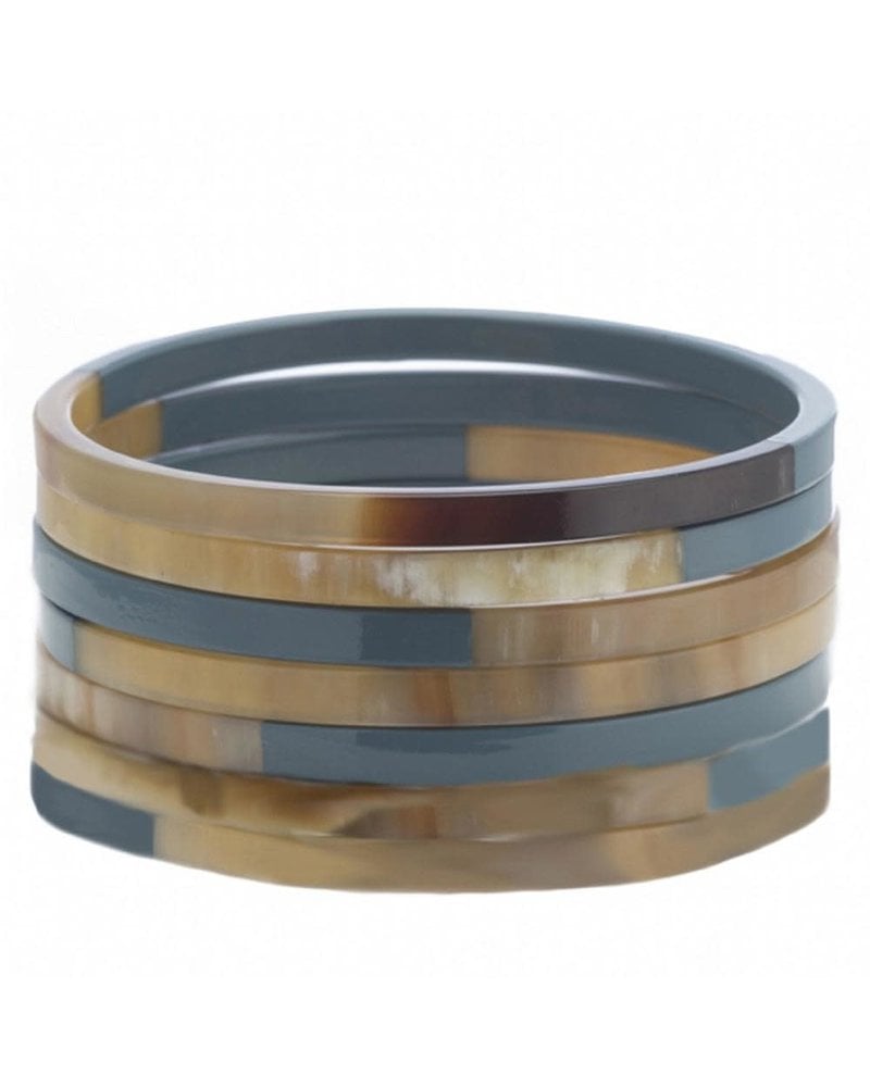 Horn Flat Bangle- Sea Mist