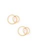 Gold Double Circle Post Earrings