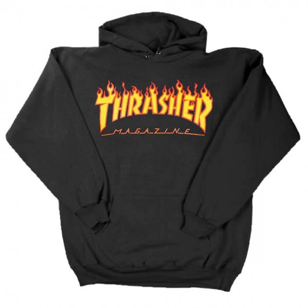 THRASHER - FLAME LOGO HOODIE - BLACK - IN CANADA