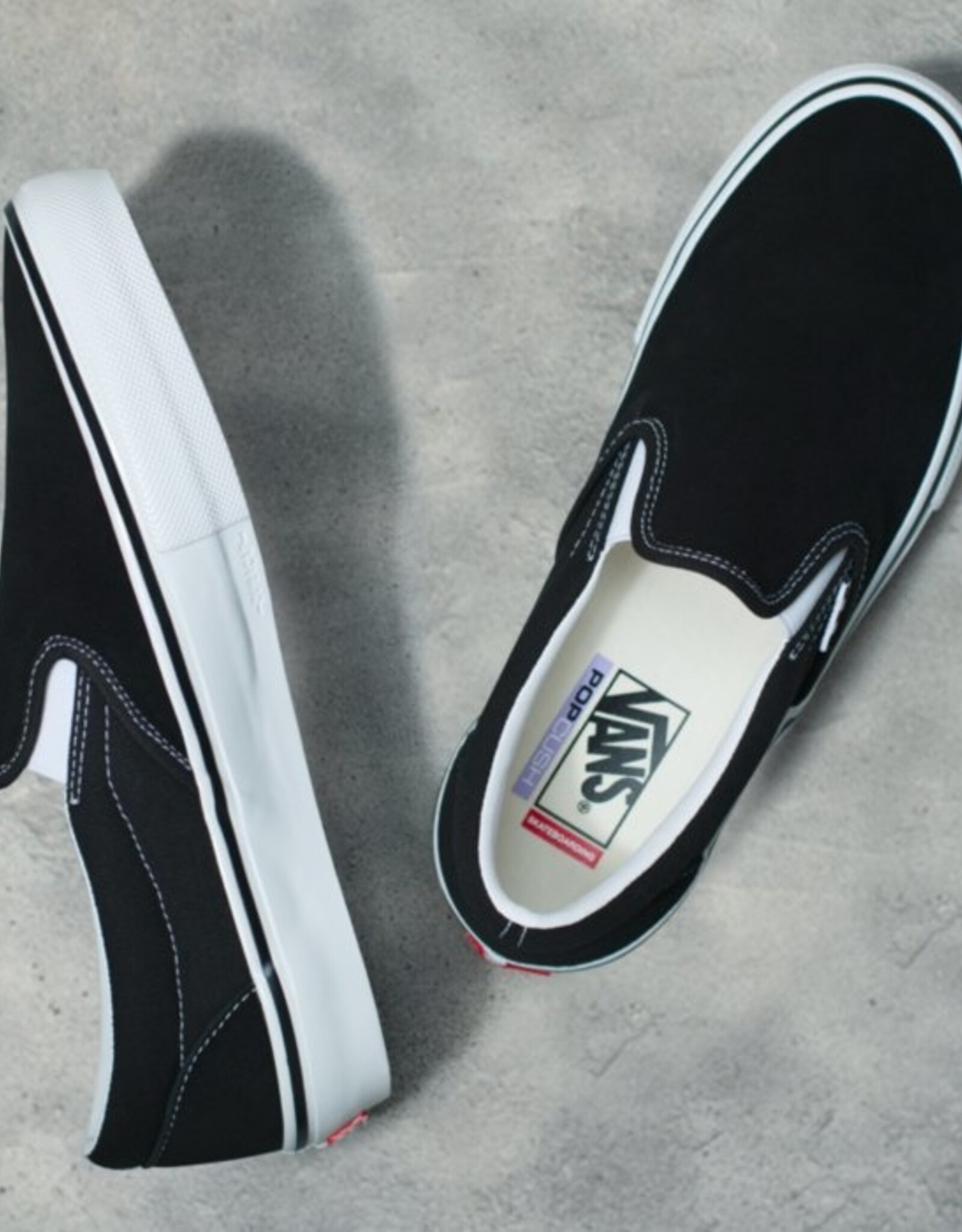 VANS VANS - SLIP-ON SKATE - BLACK/WHITE -