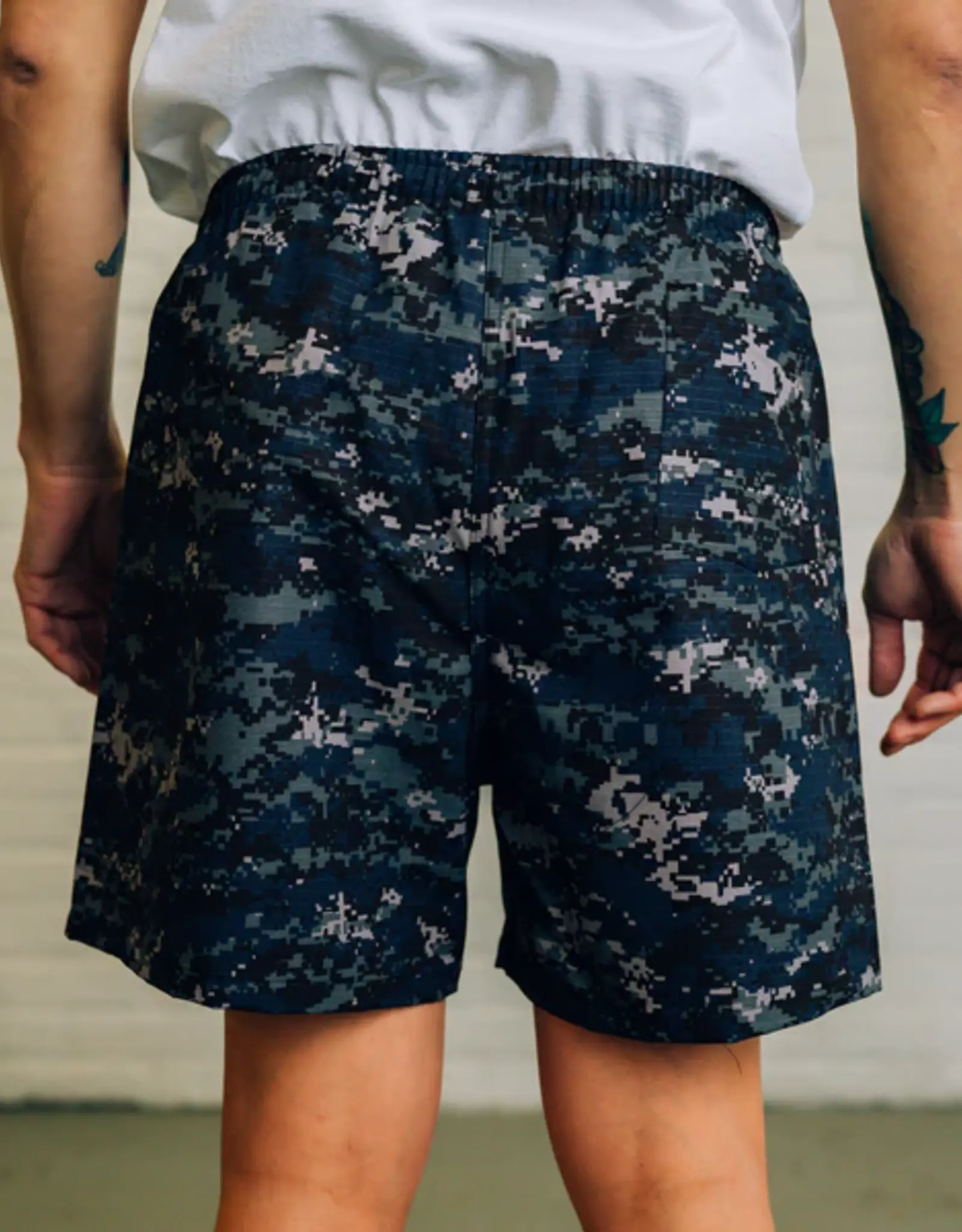 RAISED BY WOLVES RAISED BY WOLVES - BARBARIAN RIPSTOP SHORTS BLUE DIGICAM