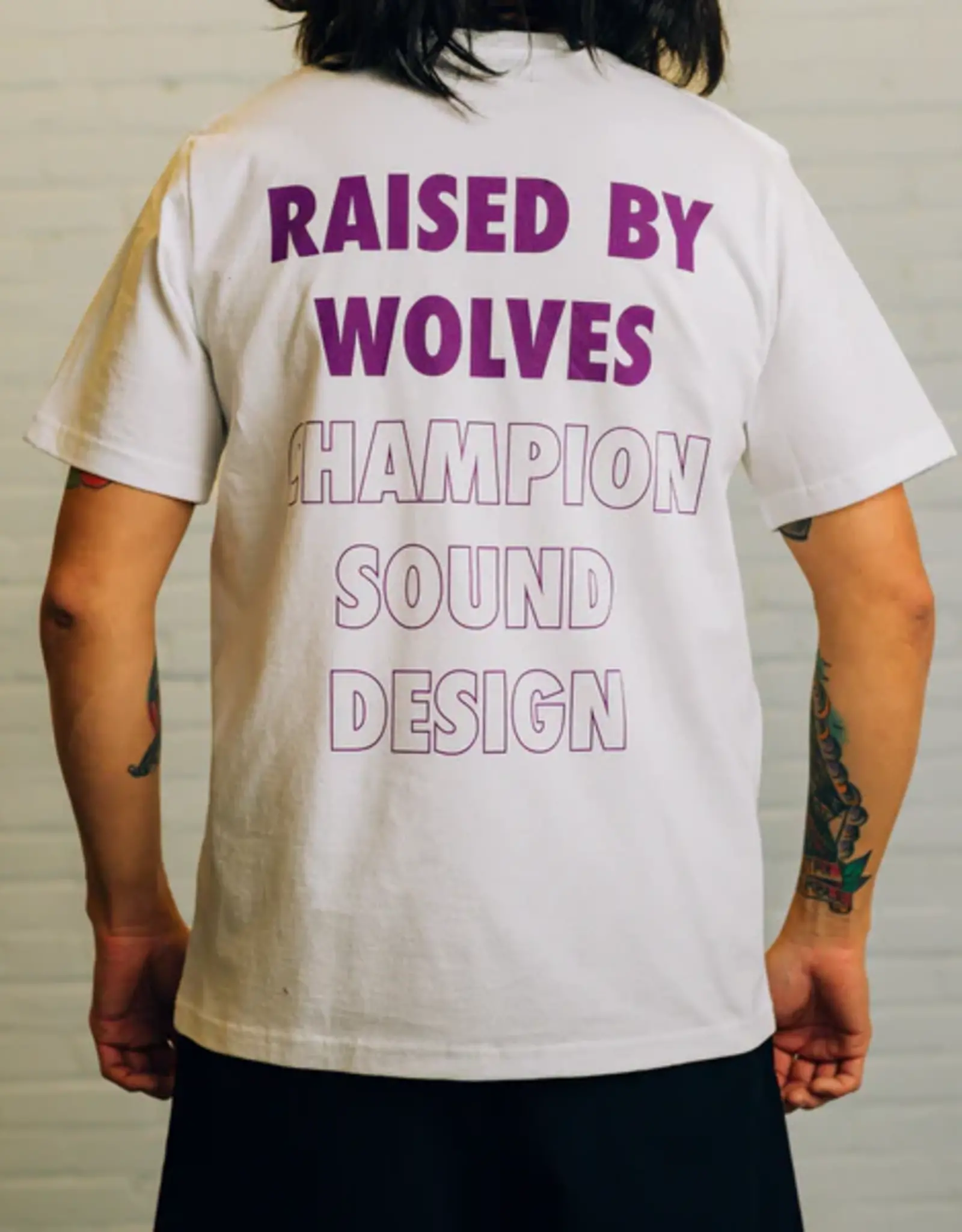 RAISED BY WOLVES RAISED BY WOLVES - CHAMPION SOUND TEE, WHITE