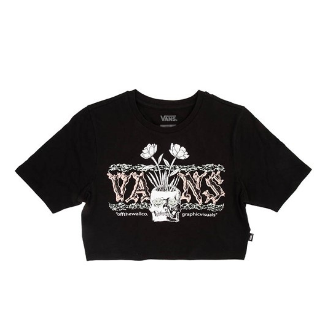 Black vans crop top sales