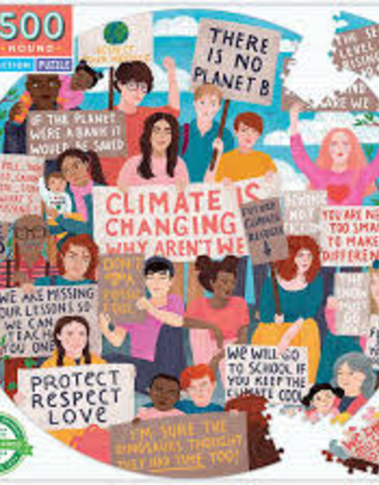 Climate Action Round Puzzle 500pc - Eeboo
