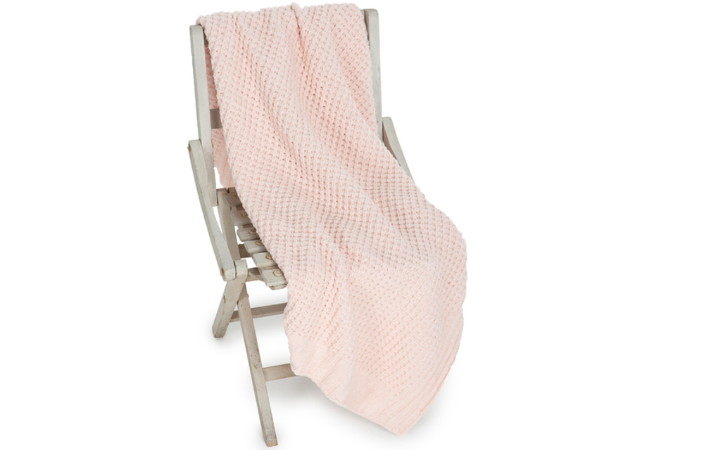 Waffle Baby Blanket 30x32 Pink